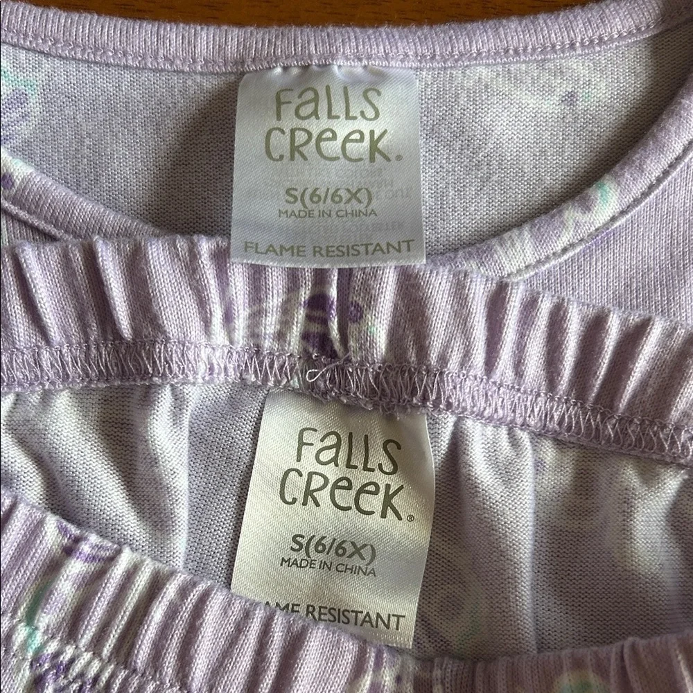 Falls Creek Kids Pajama Set - Lavender and Cream